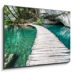 Obraz 1D - 100 x 70 cm F_E44743153 - Ponte di Plitvice