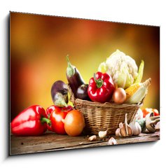 Obraz 1D - 100 x 70 cm F_E44949889 - Healthy Organic Vegetables Still life Art Design