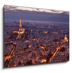 Sklenn obraz 1D - 100 x 70 cm F_E45299045 - Night view of Paris. - Non pohled na Pa.