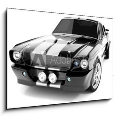 Sklenn obraz 1D - 100 x 70 cm F_E4633425 - Black Classical Sports Car