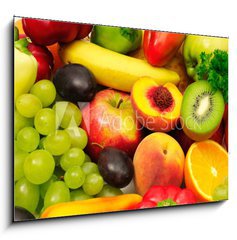 Obraz 1D - 100 x 70 cm F_E46376140 - fruits and vegetables - ovoce a zelenina