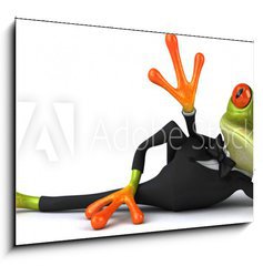 Sklenn obraz 1D - 100 x 70 cm F_E46492508 - Fun frog - Zbavn ba