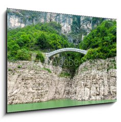 Obraz   Chinese view of the mountains and the bridge, 100 x 70 cm