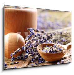 Obraz   Pestle and mortar with lavender, 100 x 70 cm
