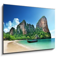 Obraz 1D - 100 x 70 cm F_E47283075 - Railay beach in Krabi Thailand - Pl Railay v Krabi Thajsku