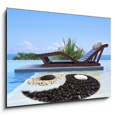 Sklenn obraz 1D - 100 x 70 cm F_E47893385 - piscine yin yang - piscine jin jang