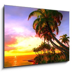 Sklenn obraz 1D - 100 x 70 cm F_E49174614 - Hawaiian paradise - Havajsk rj