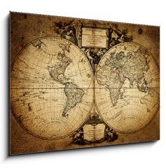 Sklenn obraz 1D - 100 x 70 cm F_E51078712 - map of world 1752