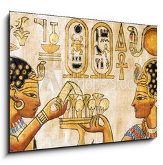Sklenn obraz 1D - 100 x 70 cm F_E5136970 - Fragment of Egyptian papyrus