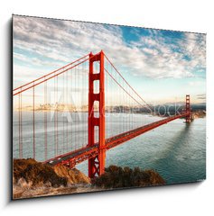 Sklenn obraz 1D - 100 x 70 cm F_E51909292 - Golden Gate Bridge, San Francisco