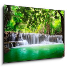 Sklenn obraz 1D - 100 x 70 cm F_E52381826 - Thailand waterfall in Kanjanaburi - Thajsko vodopd v Kanjanaburi