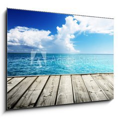 Obraz   Caribbean sea and wooden platform, 100 x 70 cm