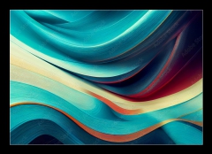 Obraz 1D - 100 x 70 cm F_E538666277 - Swirling blue and coral background