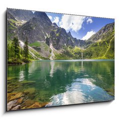 Obraz 1D - 100 x 70 cm F_E54050852 - Beautiful scenery of Tatra mountains and lake in Poland