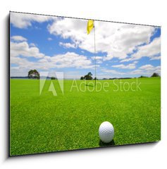 Sklenn obraz 1D - 100 x 70 cm F_E5451450 - Green on beautiful Golf Course