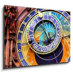 Sklenn obraz 1D - 100 x 70 cm F_E55878390 - Close up of the Prague astronomical clock, Czech Republic