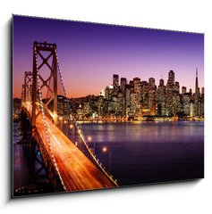 Obraz 1D - 100 x 70 cm F_E57853027 - San Francisco skyline and Bay Bridge at sunset, California