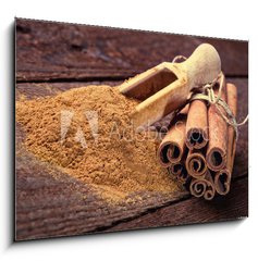 Obraz   Cinnamon sticks and cinnamon powder, 100 x 70 cm