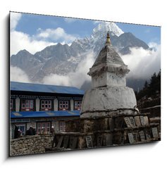 Obraz 1D - 100 x 70 cm F_E6123816 - Stupa with Om Ma Ne Pad Me Hum stones