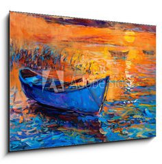 Obraz 1D - 100 x 70 cm F_E61699555 - Boat and ocean