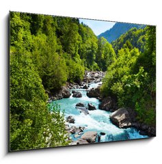 Obraz   Vivid Swiss landscape with pure river stream, 100 x 70 cm