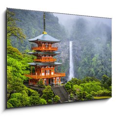 Obraz 1D - 100 x 70 cm F_E64270219 - Nachi, Japan at Kumano Nachi Taisha Shrine and Waterfall - Nachi, Japonsko u Kumano Nachi Taisha svatyn a vodopd