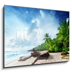 Obraz 1D - 100 x 70 cm F_E64554088 - sunset on Seychelles beach