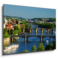 Obraz   View of Charles Bridge in Prague from Letensky gardens., 100 x 70 cm