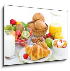 Sklenn obraz 1D - 100 x 70 cm F_E65198170 - Healthy breakfast on the table