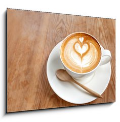 Sklenn obraz 1D - 100 x 70 cm F_E67261349 - Cup of latte coffee - lek kvy latte