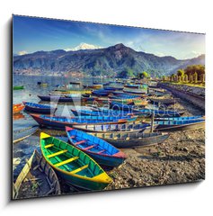 Obraz   Boats in Pokhara lake, 100 x 70 cm