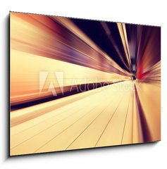 Obraz 1D - 100 x 70 cm F_E67931412 - Train in motion blur in subway station.