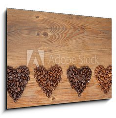 Sklenn obraz 1D - 100 x 70 cm F_E68189159 - Coffee Bean Hearts