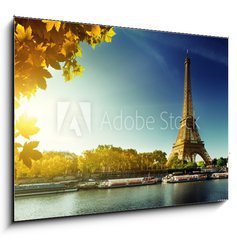Obraz 1D - 100 x 70 cm F_E68288311 - Seine in Paris with Eiffel tower in autumn season