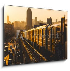 Obraz   Subway Train in New York at Sunset, 100 x 70 cm
