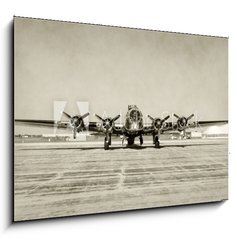 Sklenn obraz 1D - 100 x 70 cm F_E70974591 - Old bomber front view - Pohled zepedu na star bombardr