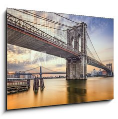 Obraz 1D - 100 x 70 cm F_E72094444 - Brooklyn Bridge over the East River in New York City