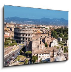 Sklenn obraz 1D - 100 x 70 cm F_E72183112 - Ariel view of Rome: including the Colosseum and Roman Forum..