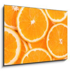 Sklenn obraz 1D - 100 x 70 cm F_E73683243 - background of orange slices