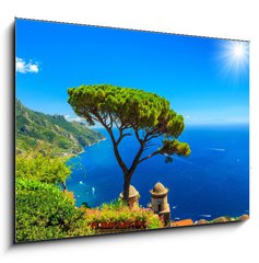 Obraz 1D - 100 x 70 cm F_E74374074 - Summer landscape and ornamental garden,Ravello,Amalfi,Italy