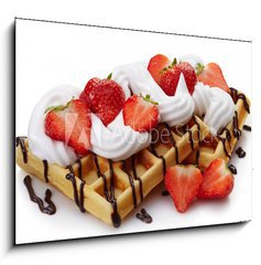 Sklenn obraz 1D - 100 x 70 cm F_E74547805 - Belgian waffles - Belgick vafle