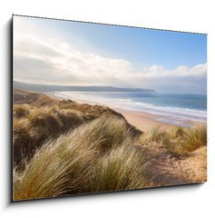 Obraz 1D - 100 x 70 cm F_E75128584 - Sand Dunes and Woolacombe Beach