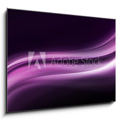Obraz 1D - 100 x 70 cm F_E75647079 - fioletowe fale na czarnym tle