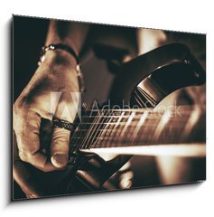 Sklenn obraz 1D - 100 x 70 cm F_E75672413 - Rockman Guitar Player