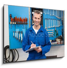 Obraz 1D - 100 x 70 cm F_E76802696 - Smiling mechanic looking at camera