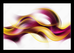 Sklenn obraz 1D - 100 x 70 cm F_E77908695 - Beautiful Yellow Waves On a White Background