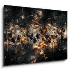 Obraz 1D - 100 x 70 cm F_E78564448 - Skulls and Bones - Lebky a kosti