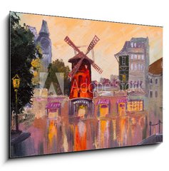 Obraz 1D - 100 x 70 cm F_E79670064 - Oil painting cityscape