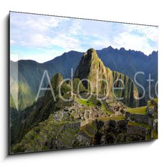 Sklenn obraz 1D - 100 x 70 cm F_E80255098 - Panorama of Machu Picchu, lost Inca city in the Andes, Peru - Panorama z Machu Picchu, ztracen msto Ink v Andch, Peru