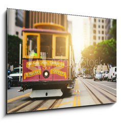 Obraz 1D - 100 x 70 cm F_E80300867 - San Francisco Cable Car in California Street